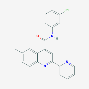 molecular formula C23H18ClN3O B3608183 N-(3-chlorophenyl)-6,8-dimethyl-2-(2-pyridinyl)-4-quinolinecarboxamide 
