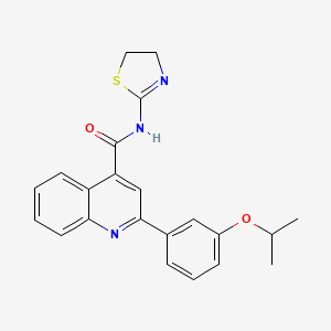molecular formula C22H21N3O2S B3608205 N-(4,5-dihydro-1,3-thiazol-2-yl)-2-[3-(propan-2-yloxy)phenyl]quinoline-4-carboxamide 