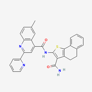 molecular formula C29H22N4O2S B3608220 N-[3-(aminocarbonyl)-4,5-dihydronaphtho[1,2-b]thien-2-yl]-6-methyl-2-(2-pyridinyl)-4-quinolinecarboxamide 