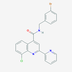molecular formula C22H15BrClN3O B3608226 N-(3-bromobenzyl)-8-chloro-2-(2-pyridinyl)-4-quinolinecarboxamide 
