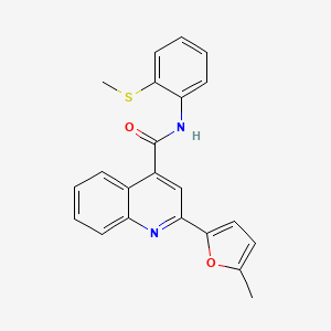 molecular formula C22H18N2O2S B3608259 2-(5-methylfuran-2-yl)-N-[2-(methylsulfanyl)phenyl]quinoline-4-carboxamide 