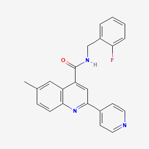 molecular formula C23H18FN3O B3608268 N-(2-fluorobenzyl)-6-methyl-2-(4-pyridinyl)-4-quinolinecarboxamide 