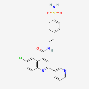 molecular formula C23H19ClN4O3S B3608303 N-{2-[4-(aminosulfonyl)phenyl]ethyl}-6-chloro-2-(3-pyridinyl)-4-quinolinecarboxamide 