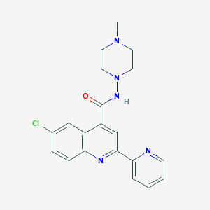molecular formula C20H20ClN5O B3608310 6-chloro-N-(4-methyl-1-piperazinyl)-2-(2-pyridinyl)-4-quinolinecarboxamide 