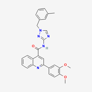 molecular formula C28H25N5O3 B3608319 2-(3,4-dimethoxyphenyl)-N-[1-(3-methylbenzyl)-1H-1,2,4-triazol-3-yl]-4-quinolinecarboxamide 