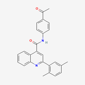 molecular formula C26H22N2O2 B3608377 N-(4-acetylphenyl)-2-(2,5-dimethylphenyl)-4-quinolinecarboxamide 