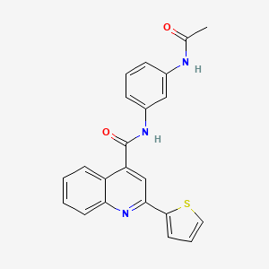 molecular formula C22H17N3O2S B3608392 N-(3-ACETAMIDOPHENYL)-2-(THIOPHEN-2-YL)QUINOLINE-4-CARBOXAMIDE 