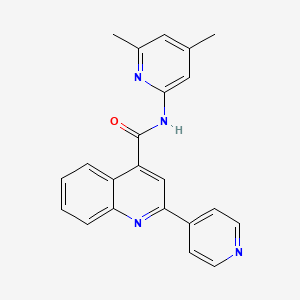 molecular formula C22H18N4O B3608396 N-(4,6-dimethylpyridin-2-yl)-2-pyridin-4-ylquinoline-4-carboxamide 