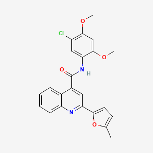 molecular formula C23H19ClN2O4 B3608424 N-(5-chloro-2,4-dimethoxyphenyl)-2-(5-methylfuran-2-yl)quinoline-4-carboxamide 