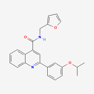 molecular formula C24H22N2O3 B3608458 N-[(FURAN-2-YL)METHYL]-2-[3-(PROPAN-2-YLOXY)PHENYL]QUINOLINE-4-CARBOXAMIDE 
