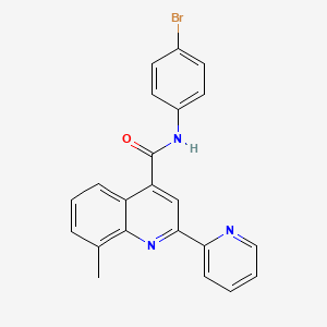 molecular formula C22H16BrN3O B3608465 N-(4-bromophenyl)-8-methyl-2-(pyridin-2-yl)quinoline-4-carboxamide 