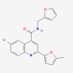 molecular formula C20H15BrN2O3 B3608484 6-BROMO-N-[(FURAN-2-YL)METHYL]-2-(5-METHYLFURAN-2-YL)QUINOLINE-4-CARBOXAMIDE 