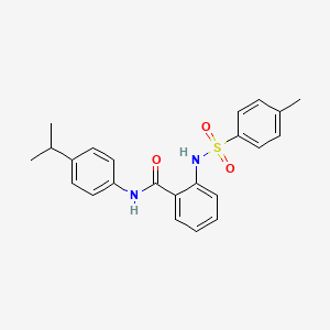 molecular formula C23H24N2O3S B3608531 N-(4-isopropylphenyl)-2-{[(4-methylphenyl)sulfonyl]amino}benzamide 
