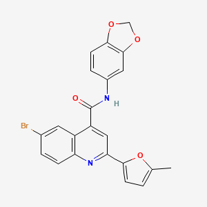 molecular formula C22H15BrN2O4 B3608619 N-1,3-benzodioxol-5-yl-6-bromo-2-(5-methyl-2-furyl)-4-quinolinecarboxamide 