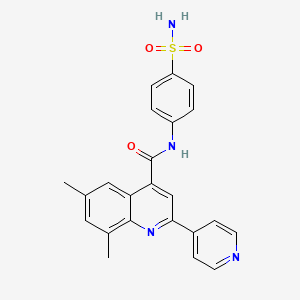molecular formula C23H20N4O3S B3608620 N-[4-(aminosulfonyl)phenyl]-6,8-dimethyl-2-(4-pyridinyl)-4-quinolinecarboxamide 