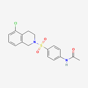 molecular formula C17H17ClN2O3S B3608668 N-{4-[(5-CHLORO-1,2,3,4-TETRAHYDROISOQUINOLIN-2-YL)SULFONYL]PHENYL}ACETAMIDE 