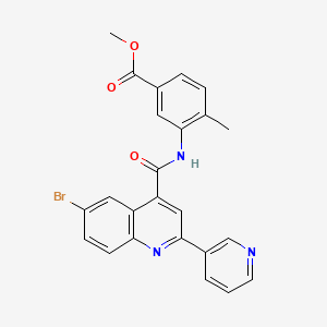 molecular formula C24H18BrN3O3 B3608684 methyl 3-({[6-bromo-2-(3-pyridinyl)-4-quinolinyl]carbonyl}amino)-4-methylbenzoate 