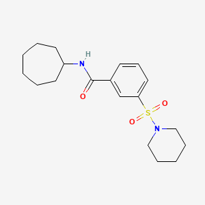 molecular formula C19H28N2O3S B3608742 N-cycloheptyl-3-piperidin-1-ylsulfonylbenzamide 