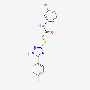 molecular formula C17H15BrN4OS B3608762 N-(3-bromophenyl)-2-[[5-(4-methylphenyl)-1H-1,2,4-triazol-3-yl]sulfanyl]acetamide 