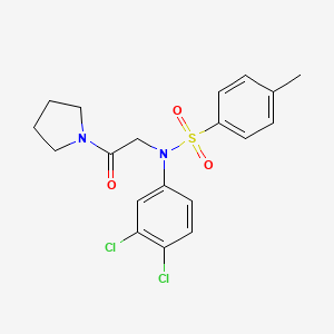 molecular formula C19H20Cl2N2O3S B3608792 N-(3,4-dichlorophenyl)-4-methyl-N-[2-oxo-2-(1-pyrrolidinyl)ethyl]benzenesulfonamide 