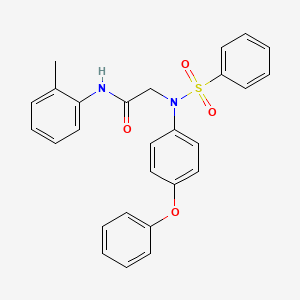 molecular formula C27H24N2O4S B3608804 N~1~-(2-methylphenyl)-N~2~-(4-phenoxyphenyl)-N~2~-(phenylsulfonyl)glycinamide 
