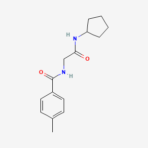 molecular formula C15H20N2O2 B3608894 N-[2-(cyclopentylamino)-2-oxoethyl]-4-methylbenzamide 