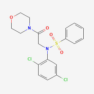 molecular formula C18H18Cl2N2O4S B3608901 N-(2,5-dichlorophenyl)-N-(2-morpholin-4-yl-2-oxoethyl)benzenesulfonamide 