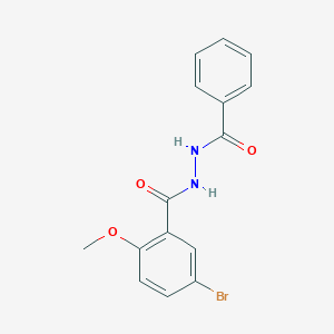 molecular formula C15H13BrN2O3 B3608977 N'-benzoyl-5-bromo-2-methoxybenzohydrazide 