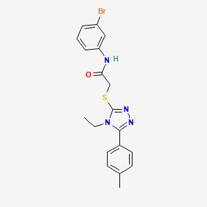 molecular formula C19H19BrN4OS B3609037 N-(3-bromophenyl)-2-{[4-ethyl-5-(4-methylphenyl)-4H-1,2,4-triazol-3-yl]sulfanyl}acetamide 