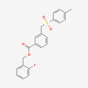 molecular formula C22H19FO4S B3609058 2-fluorobenzyl 3-{[(4-methylphenyl)sulfonyl]methyl}benzoate 