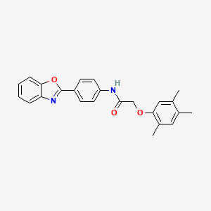 molecular formula C24H22N2O3 B3609079 N-[4-(1,3-benzoxazol-2-yl)phenyl]-2-(2,4,5-trimethylphenoxy)acetamide 