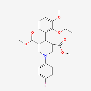 molecular formula C24H24FNO6 B3609083 dimethyl 4-(2-ethoxy-3-methoxyphenyl)-1-(4-fluorophenyl)-1,4-dihydro-3,5-pyridinedicarboxylate 