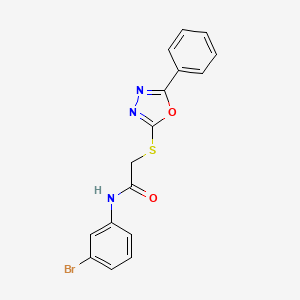 molecular formula C16H12BrN3O2S B3609100 N-(3-bromophenyl)-2-[(5-phenyl-1,3,4-oxadiazol-2-yl)thio]acetamide 