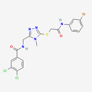 molecular formula C19H16BrCl2N5O2S B3609102 N-{[5-({2-[(3-bromophenyl)amino]-2-oxoethyl}sulfanyl)-4-methyl-4H-1,2,4-triazol-3-yl]methyl}-3,4-dichlorobenzamide 