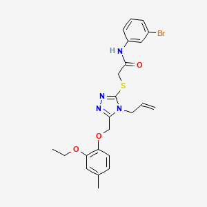 molecular formula C23H25BrN4O3S B3609109 N-(3-bromophenyl)-2-({5-[(2-ethoxy-4-methylphenoxy)methyl]-4-(prop-2-en-1-yl)-4H-1,2,4-triazol-3-yl}sulfanyl)acetamide 