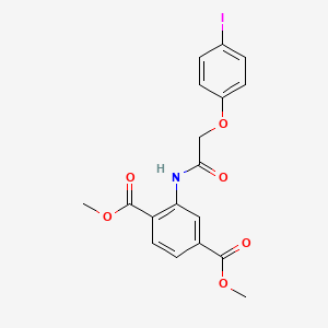 molecular formula C18H16INO6 B3609197 dimethyl 2-{[(4-iodophenoxy)acetyl]amino}terephthalate 