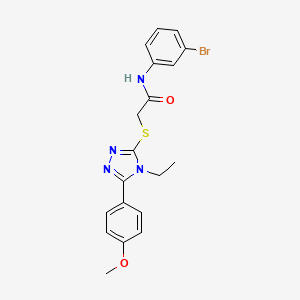 molecular formula C19H19BrN4O2S B3609203 N-(3-bromophenyl)-2-{[4-ethyl-5-(4-methoxyphenyl)-4H-1,2,4-triazol-3-yl]sulfanyl}acetamide 