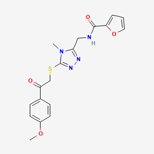 molecular formula C18H18N4O4S B3609210 N-[(5-{[2-(4-methoxyphenyl)-2-oxoethyl]sulfanyl}-4-methyl-4H-1,2,4-triazol-3-yl)methyl]furan-2-carboxamide 