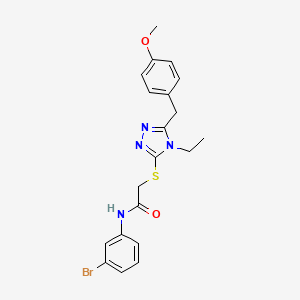 molecular formula C20H21BrN4O2S B3609289 N-(3-bromophenyl)-2-{[4-ethyl-5-(4-methoxybenzyl)-4H-1,2,4-triazol-3-yl]sulfanyl}acetamide 