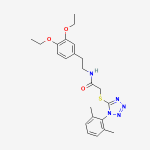 molecular formula C23H29N5O3S B3609310 N-[2-(3,4-DIETHOXYPHENYL)ETHYL]-2-{[1-(2,6-DIMETHYLPHENYL)-1H-1,2,3,4-TETRAZOL-5-YL]SULFANYL}ACETAMIDE 