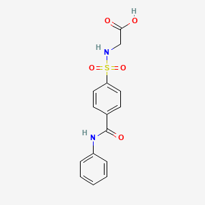 molecular formula C15H14N2O5S B3609345 2-[[4-(Phenylcarbamoyl)phenyl]sulfonylamino]acetic acid 