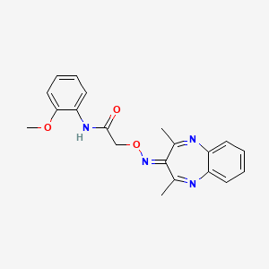 molecular formula C20H20N4O3 B3609391 2-{[(2,4-dimethyl-3H-1,5-benzodiazepin-3-ylidene)amino]oxy}-N-(2-methoxyphenyl)acetamide 