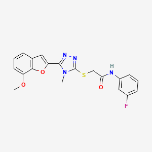 molecular formula C20H17FN4O3S B3609436 N-(3-fluorophenyl)-2-{[5-(7-methoxy-1-benzofuran-2-yl)-4-methyl-4H-1,2,4-triazol-3-yl]sulfanyl}acetamide 