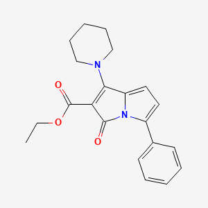 molecular formula C21H22N2O3 B3609457 ethyl 3-oxo-5-phenyl-1-(piperidin-1-yl)-3H-pyrrolizine-2-carboxylate 
