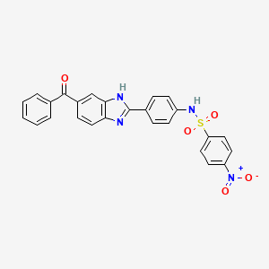 molecular formula C26H18N4O5S B3609473 N-[4-(5-benzoyl-1H-benzimidazol-2-yl)phenyl]-4-nitrobenzenesulfonamide 