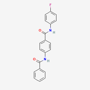 molecular formula C20H15FN2O2 B3609476 4-(Benzoylamino)-N~1~-(4-fluorophenyl)benzamide 