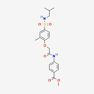 molecular formula C21H26N2O6S B3609523 Methyl 4-[[2-[2-methyl-4-(2-methylpropylsulfamoyl)phenoxy]acetyl]amino]benzoate 