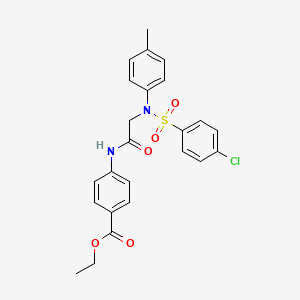molecular formula C24H23ClN2O5S B3609542 ethyl 4-{[N-[(4-chlorophenyl)sulfonyl]-N-(4-methylphenyl)glycyl]amino}benzoate 