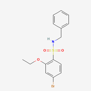 molecular formula C15H16BrNO3S B3609557 N-benzyl-4-bromo-2-ethoxybenzenesulfonamide 