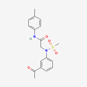 molecular formula C18H20N2O4S B3609569 N~2~-(3-acetylphenyl)-N~1~-(4-methylphenyl)-N~2~-(methylsulfonyl)glycinamide 
